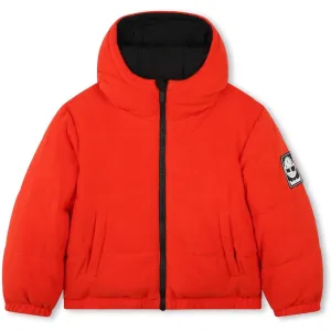 Boys Red/ Black Reversible Puffer Coat