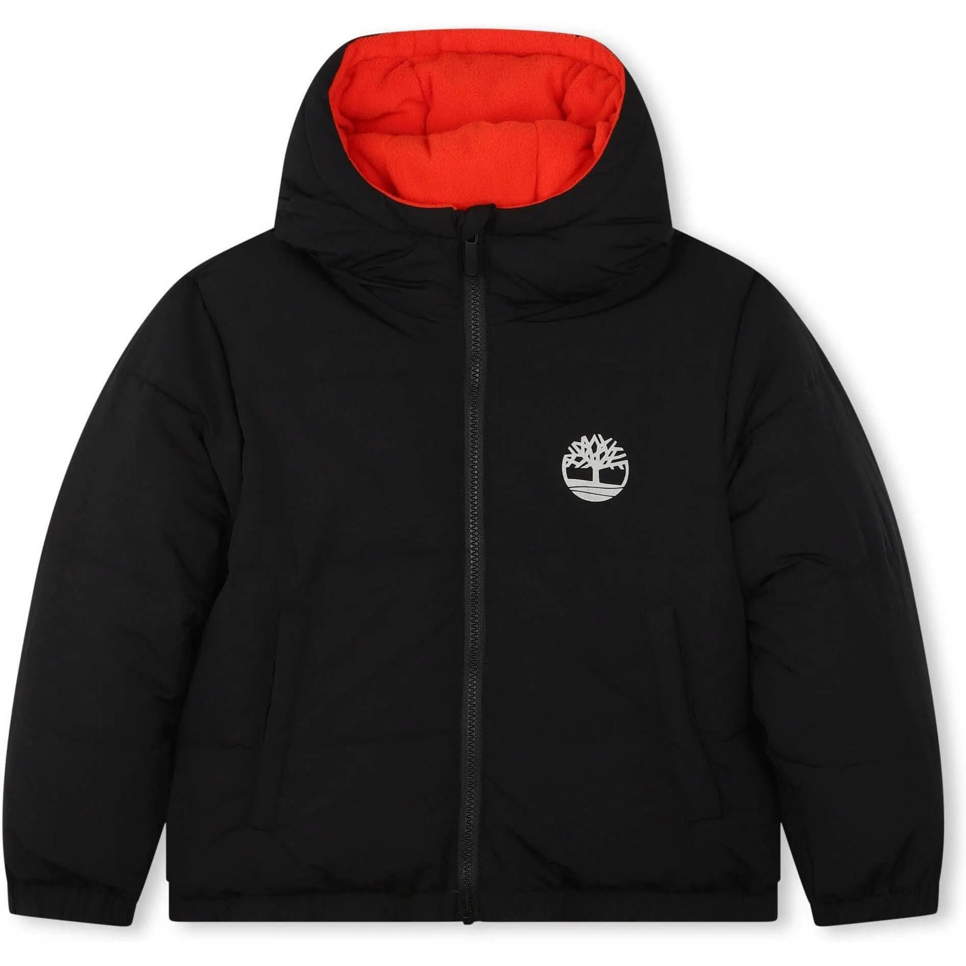 Boys Red/ Black Reversible Puffer Coat