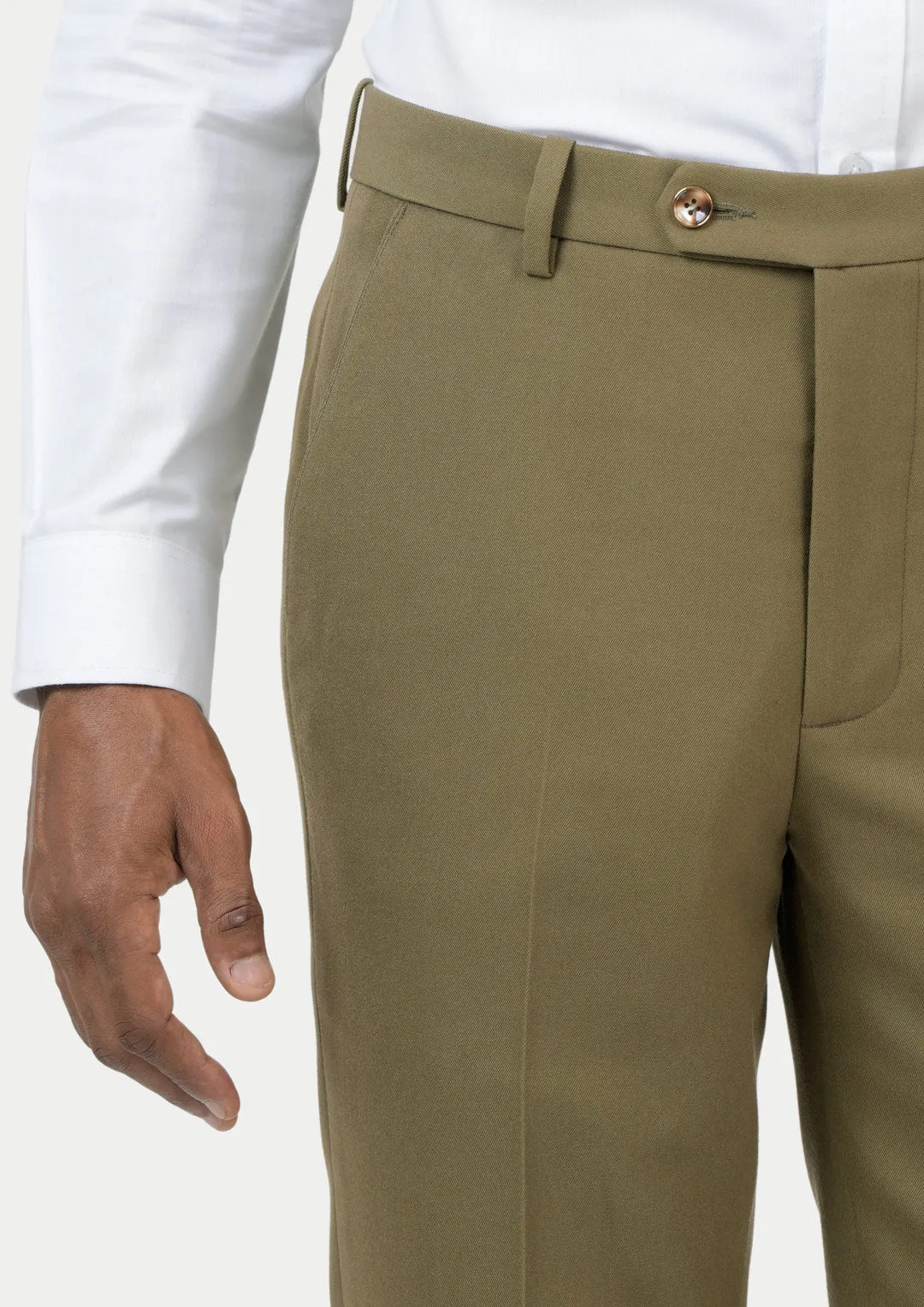 British Khaki Cotton Chino Pants