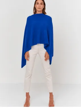 Brodie Cashmere Royal Blue Mini Poncho