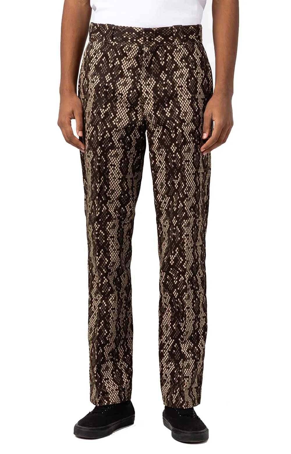 Camden Twill Chino Pants - Snakeskin Print Black