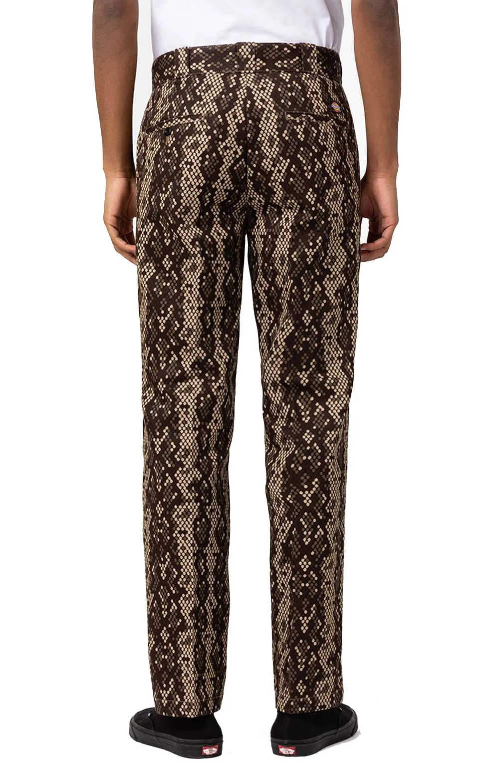 Camden Twill Chino Pants - Snakeskin Print Black