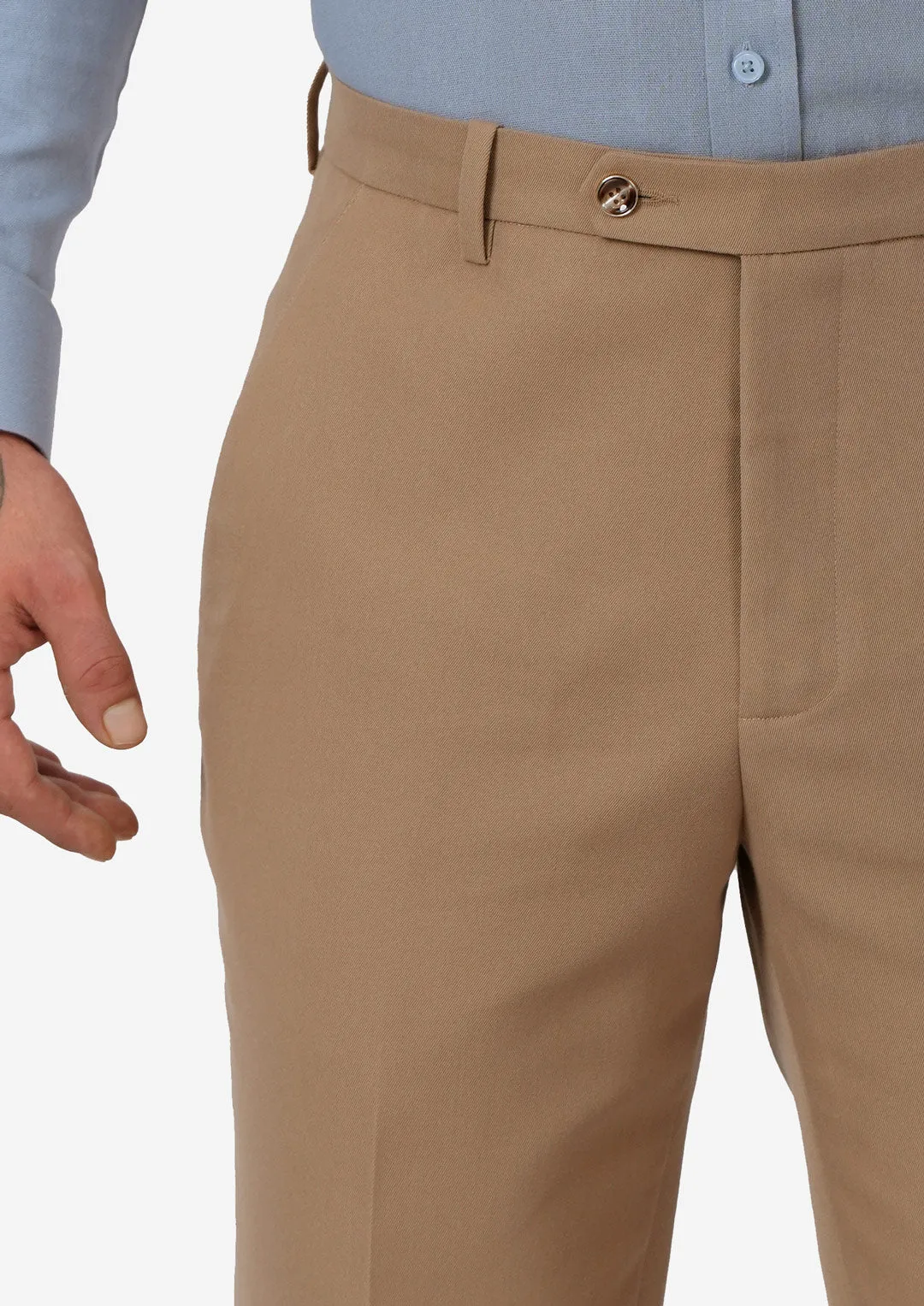 Camel Cotton Chino Pants