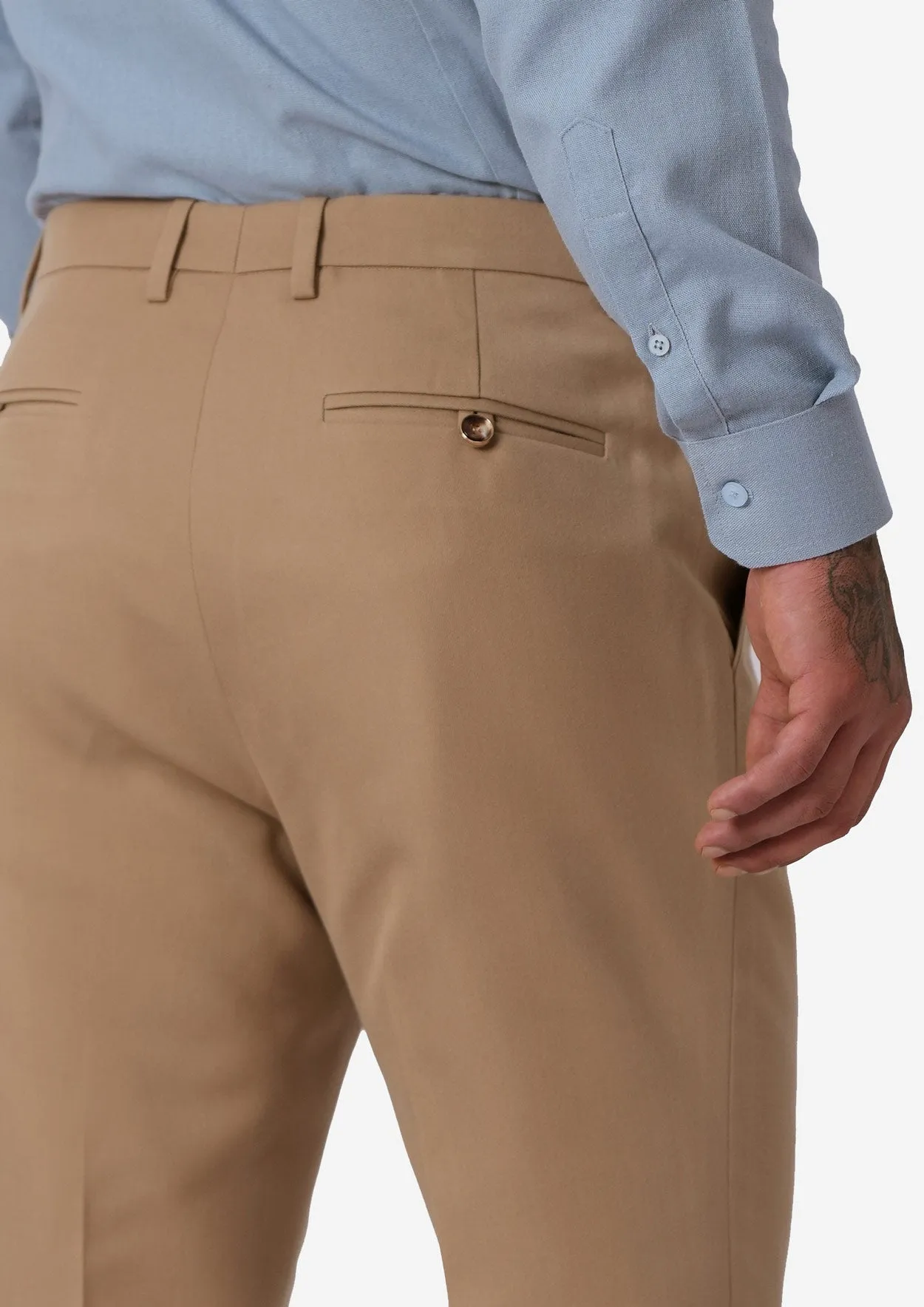 Camel Cotton Chino Pants