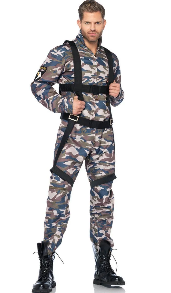 Camouflage Paratrooper Jumpsuit Mens Costume