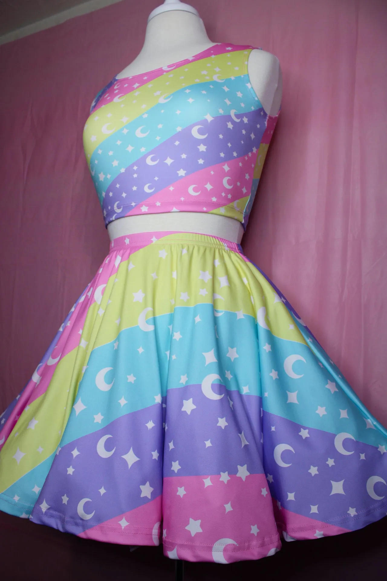 Cosmic Rainbow Skater Skirt [Made To Order]