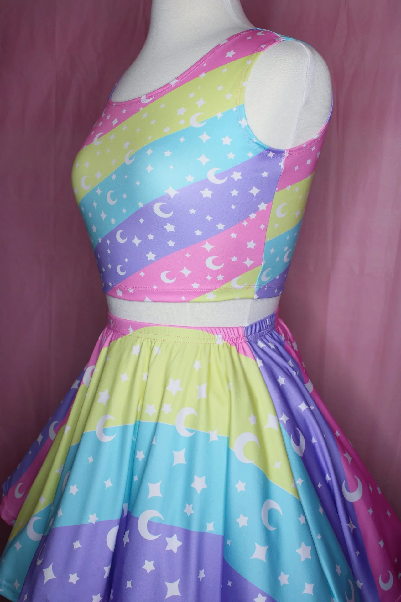 Cosmic Rainbow Skater Skirt [Made To Order]