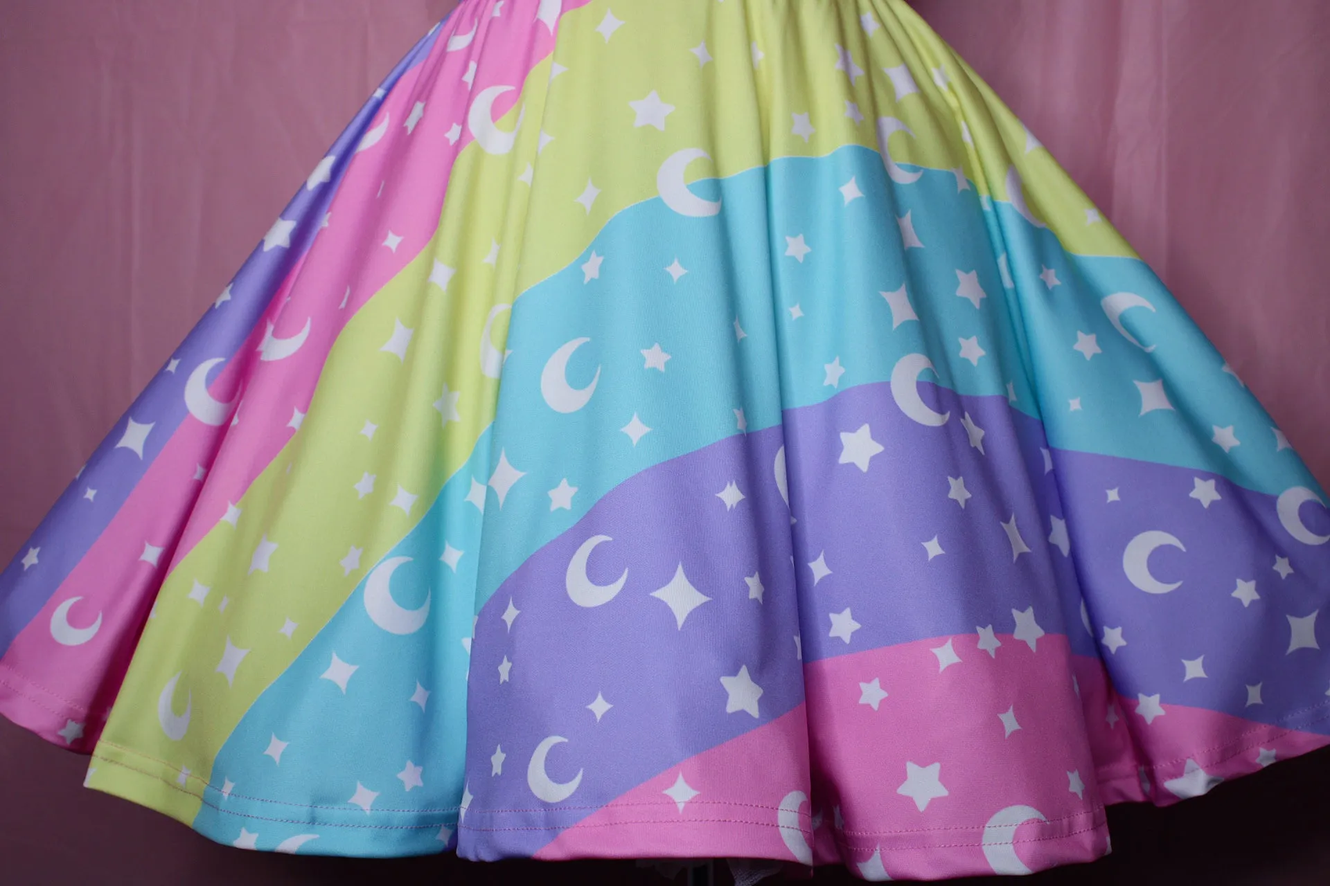 Cosmic Rainbow Skater Skirt [Made To Order]