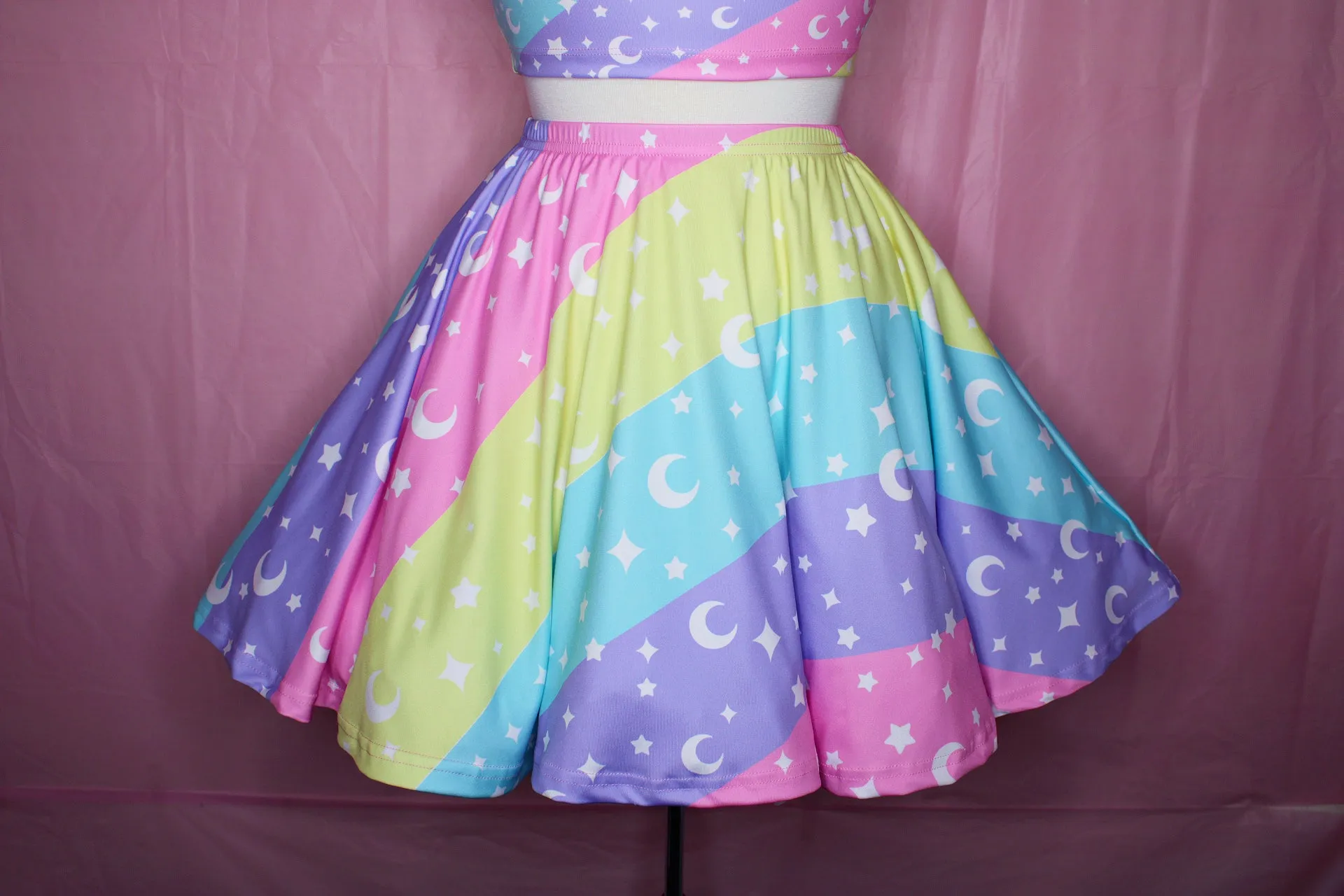 Cosmic Rainbow Skater Skirt [Made To Order]