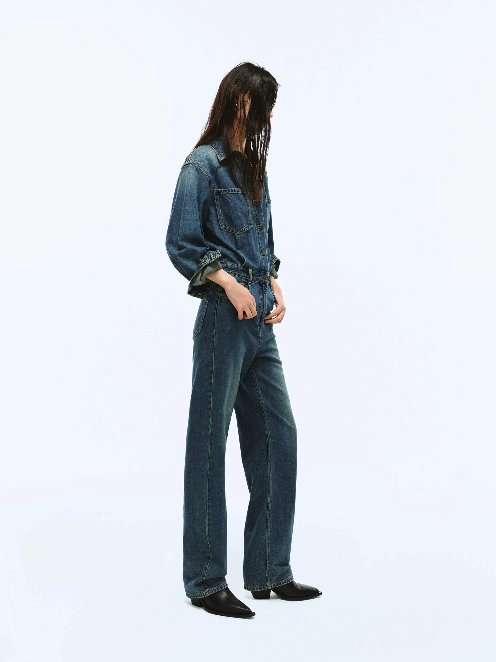 Cotton Denim Jumpsuit