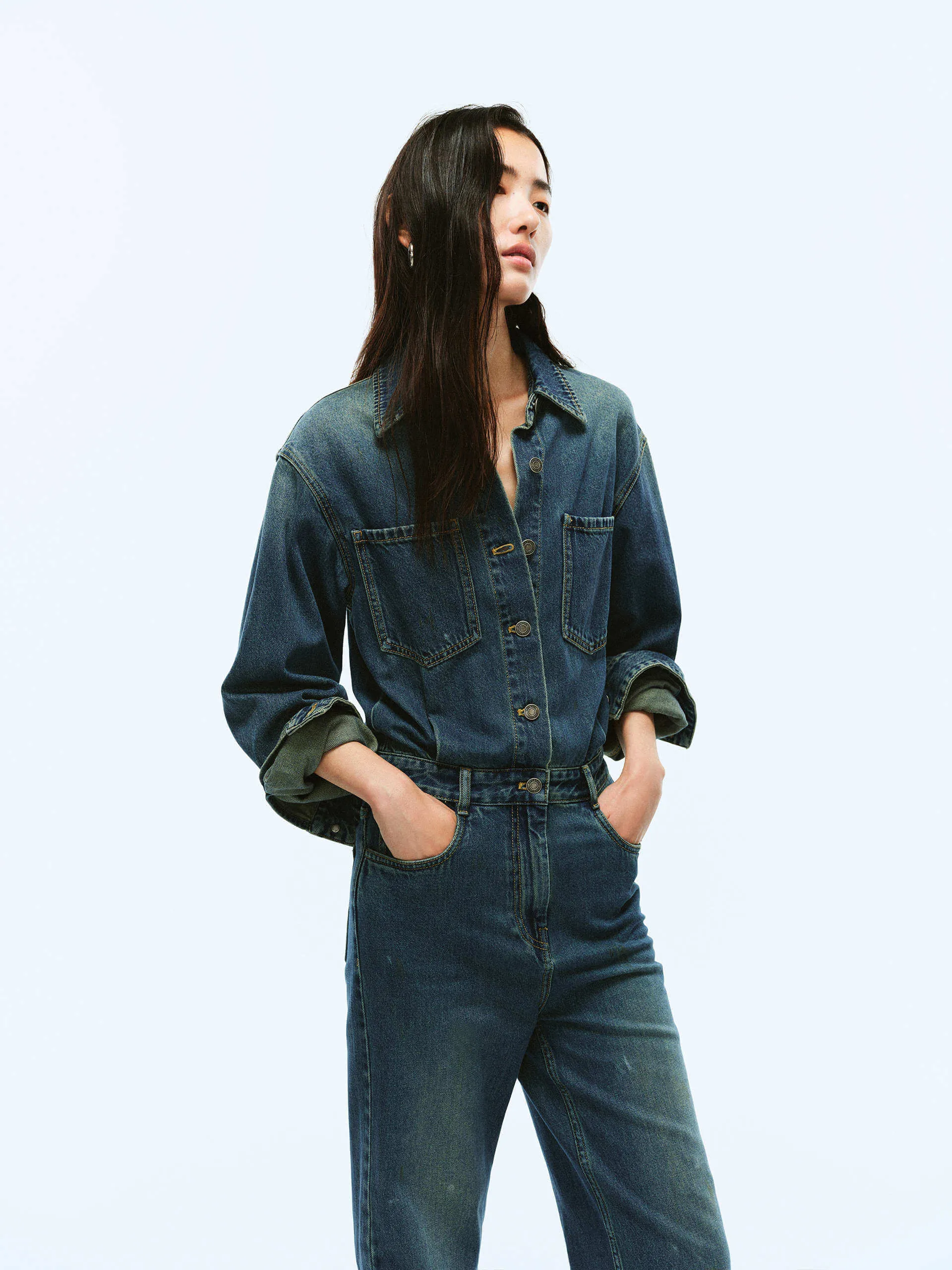 Cotton Denim Jumpsuit