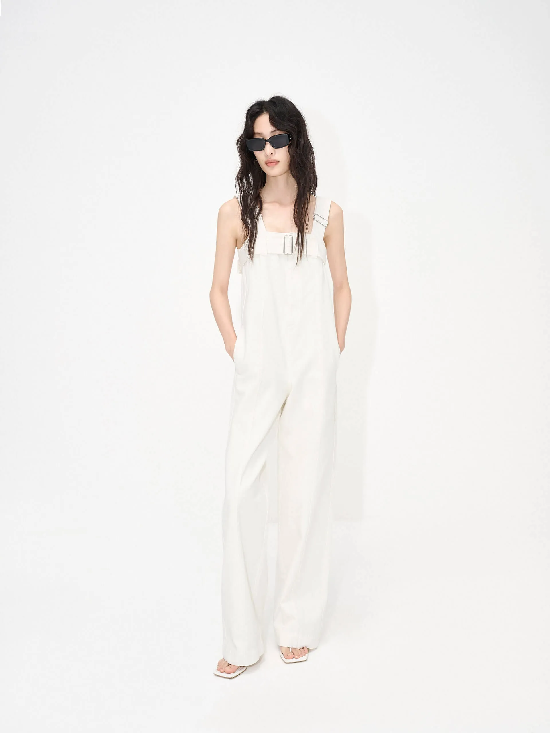 Cotton Open Back Jumpsuit