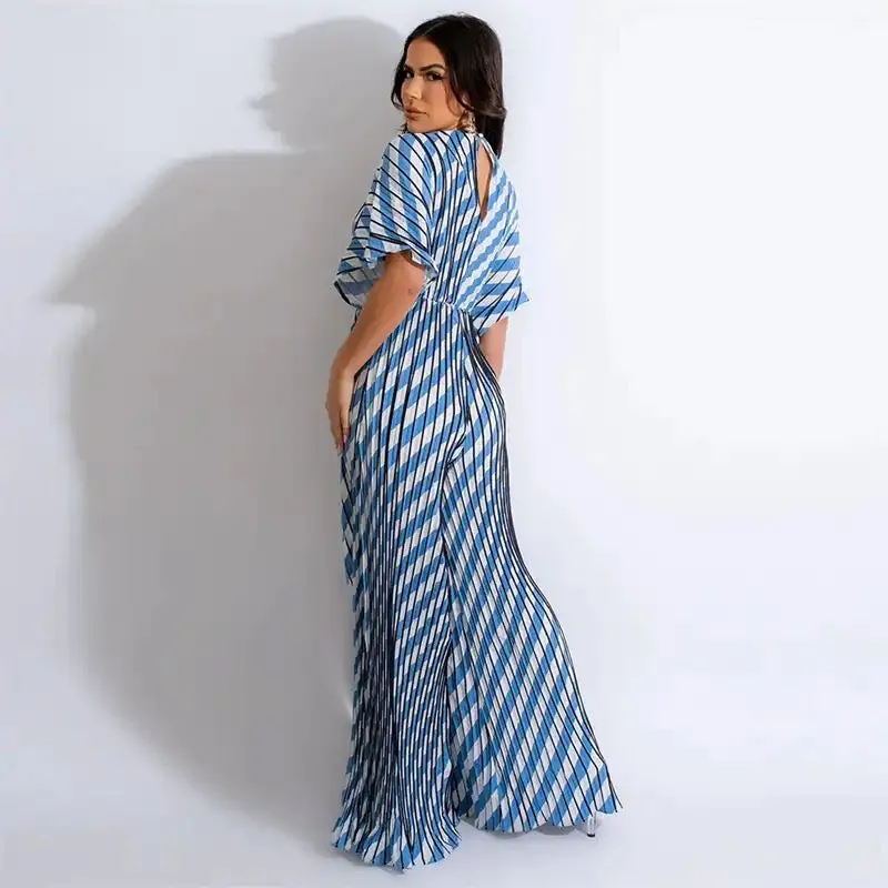 Creta Striped Jumpsuit In Blue