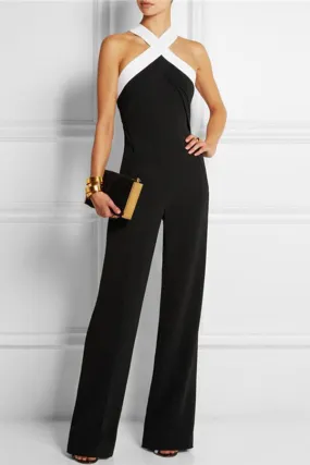 Criss-cross Halter Sleeveless Jumpsuit