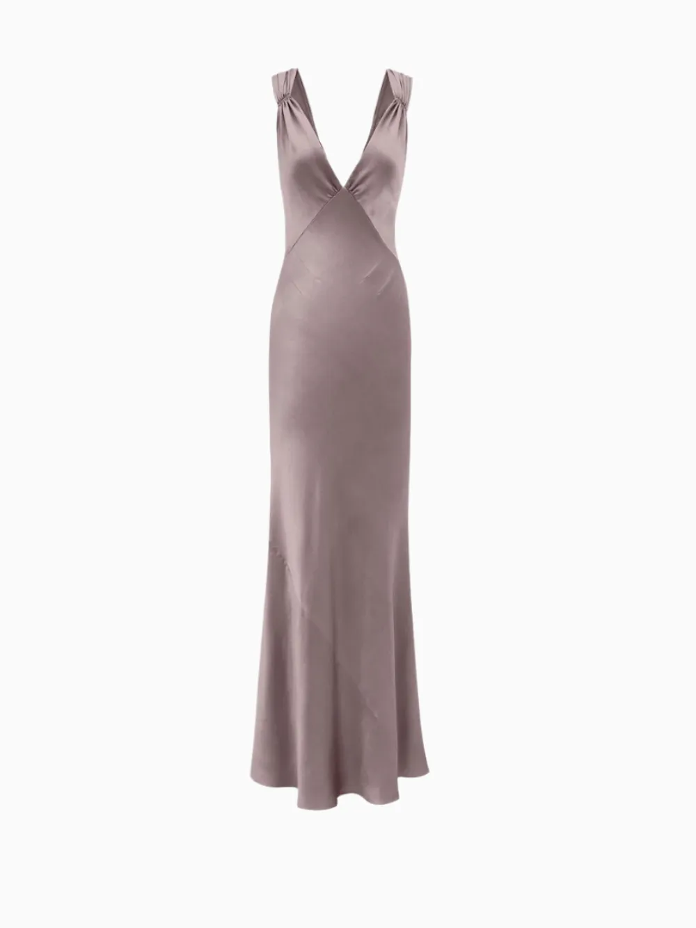 Cross-back silk satin dress