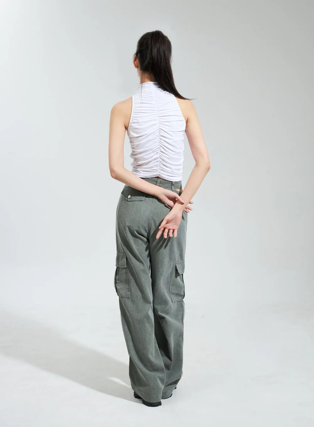 Cut Out Cargo Pants IY318