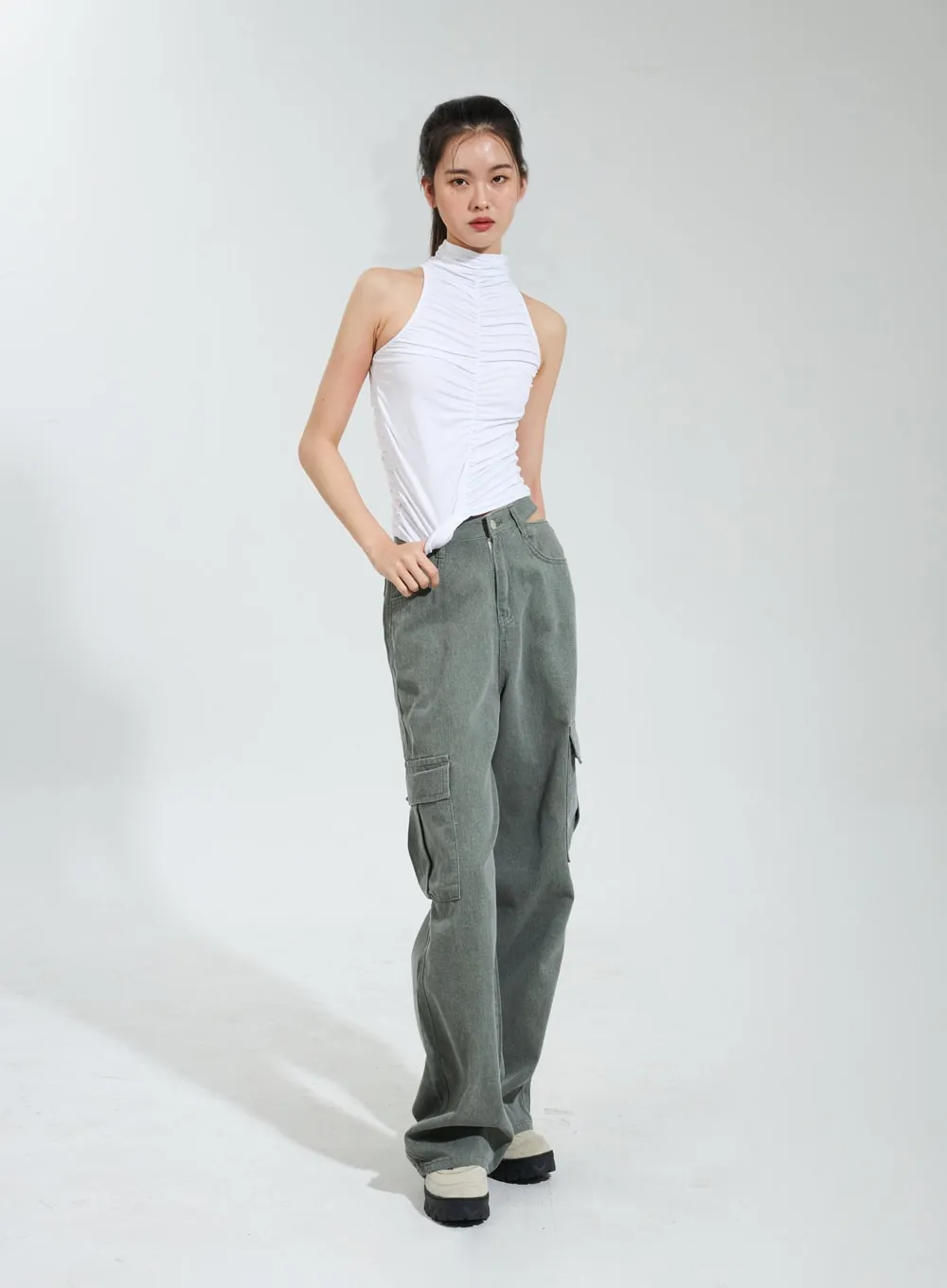 Cut Out Cargo Pants IY318