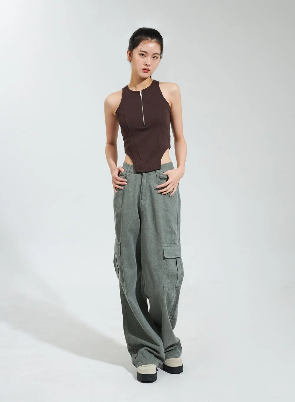 Cut Out Cargo Pants IY318