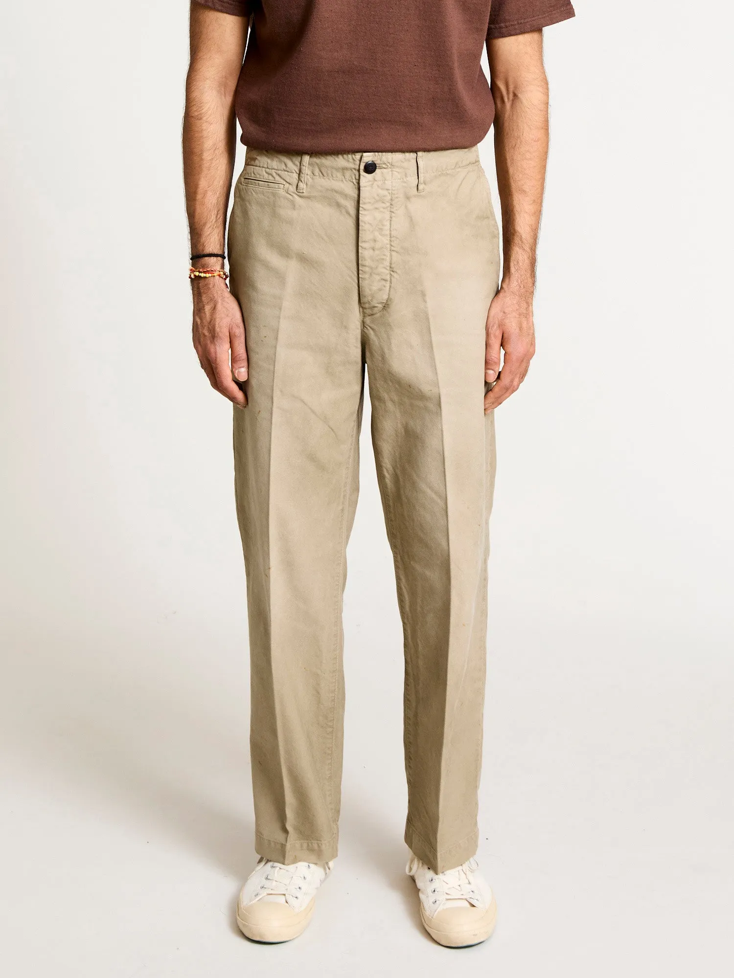 Damaged Field Chino Pants in Beige