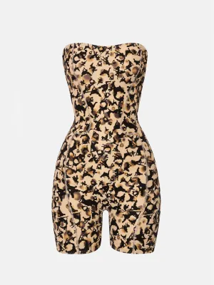 Darling Playsuit Beige Leopard Print