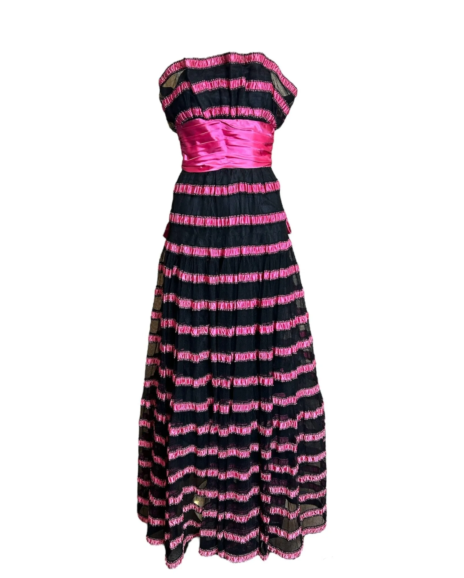 David Fielden 90s Pink & Black Ballgown