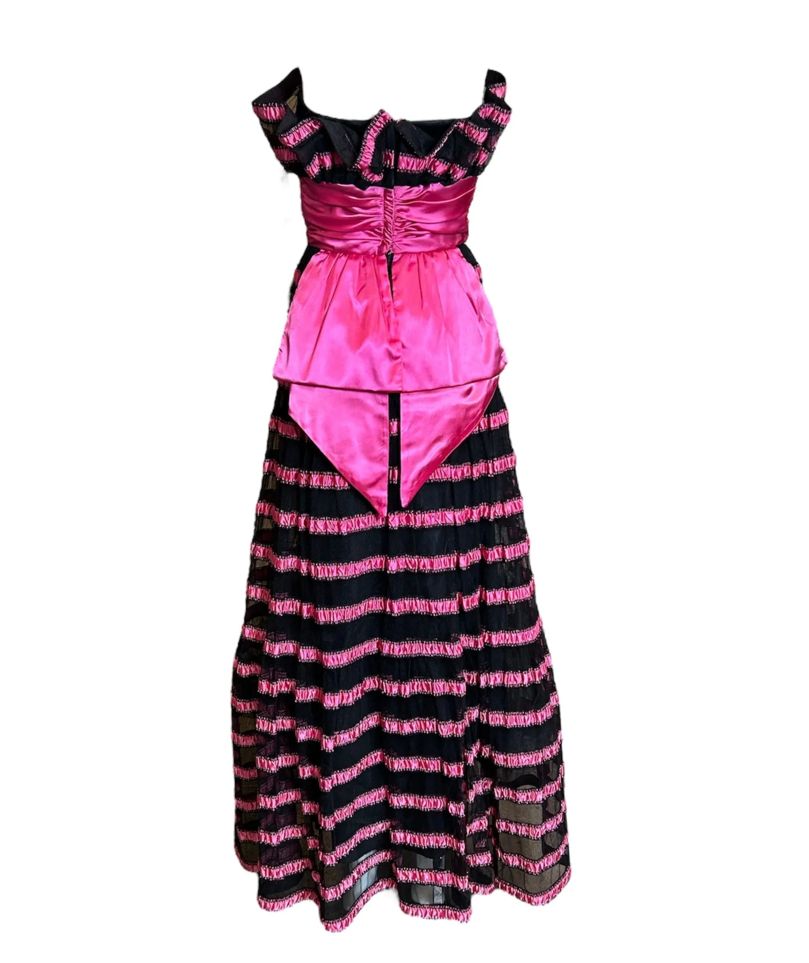 David Fielden 90s Pink & Black Ballgown