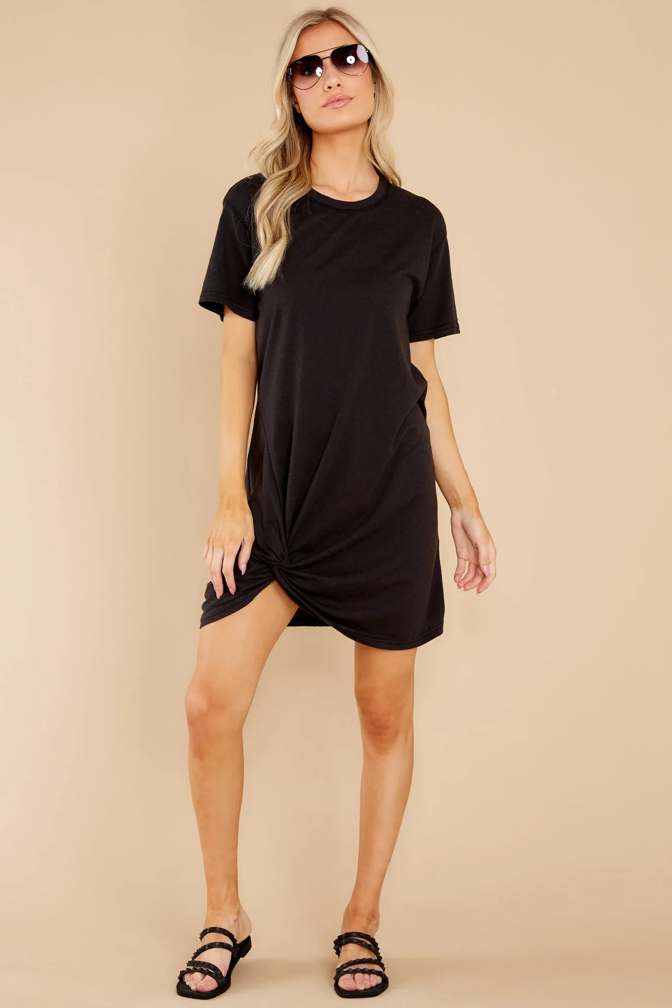 Denny Black Twist T-Shirt Dress