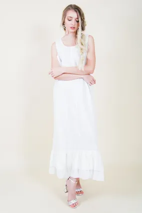 Double Ruffle Slip Long, Linen