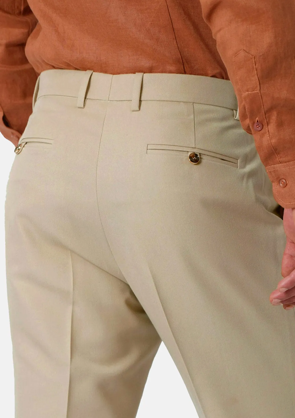 Dune Beige Cotton Chino Pants