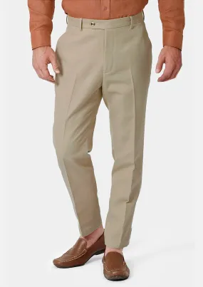 Dune Beige Cotton Chino Pants