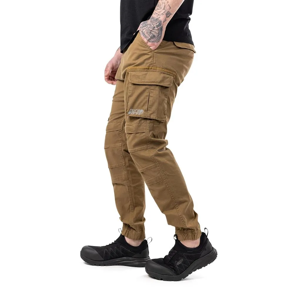 DuraDrive Men's Brown/Olive/Camouflage Invicta Stretch Fabric Cargo Jogging Fit Work Pant