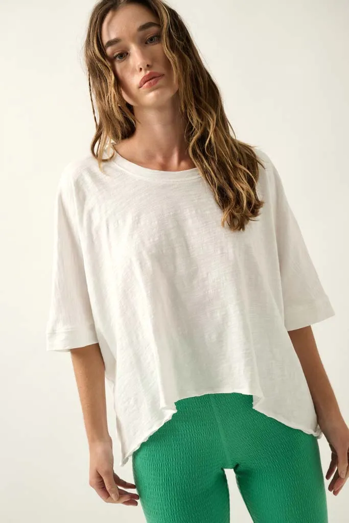 Easy Fit Vintage-Wash Cotton Oversized Boxy Tee