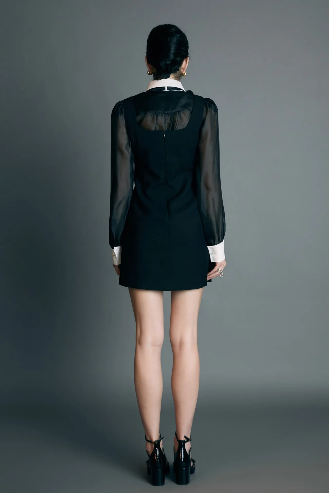 English Factory - Twill Black Mini Dress