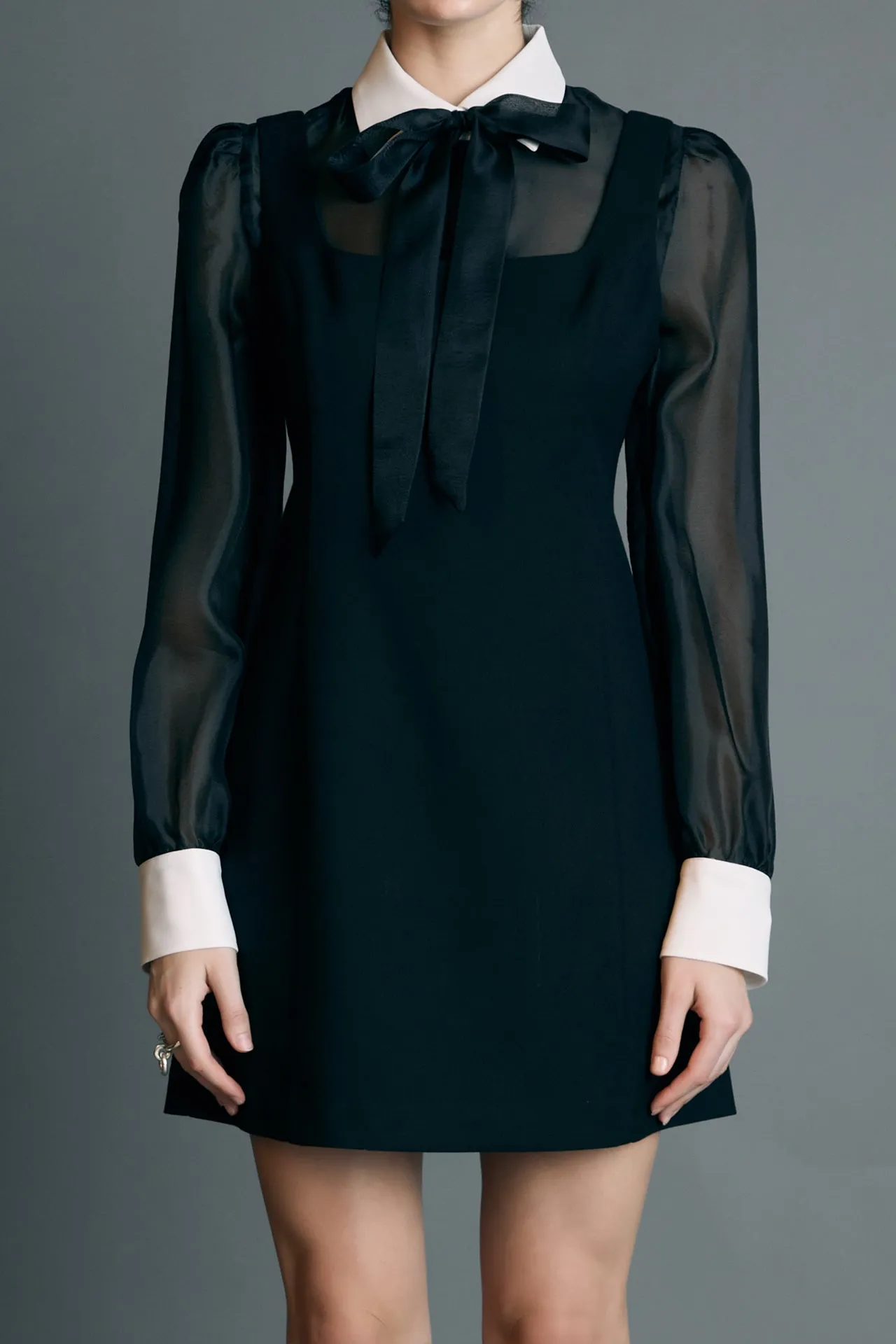 English Factory - Twill Black Mini Dress