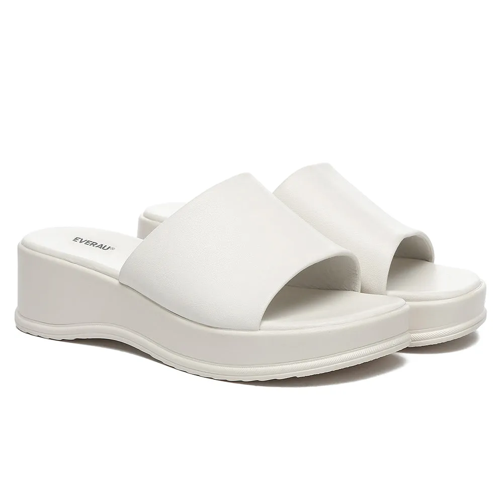 EVERAU Women Sandal Slides Slip-On Platform Fiona #EA7037