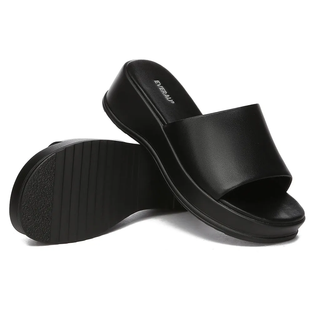 EVERAU Women Sandal Slides Slip-On Platform Fiona #EA7037