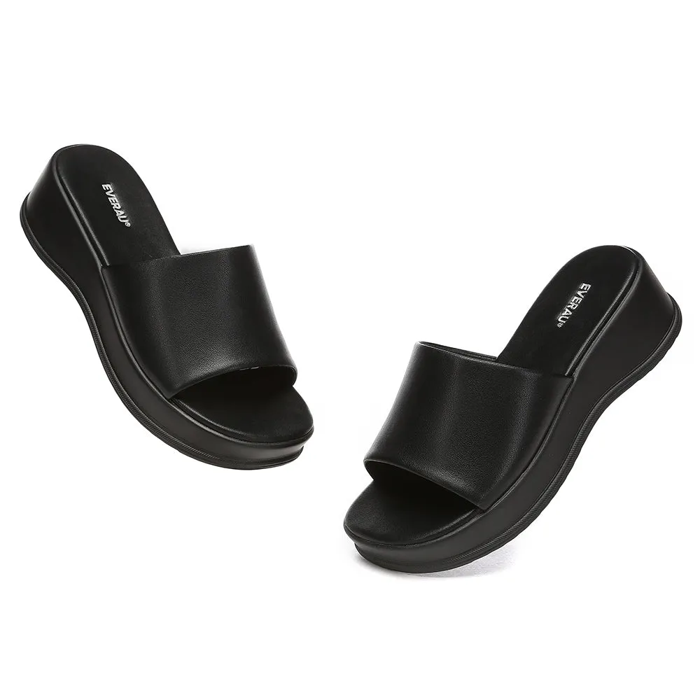 EVERAU Women Sandal Slides Slip-On Platform Fiona #EA7037