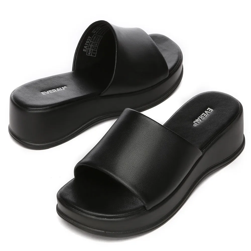 EVERAU Women Sandal Slides Slip-On Platform Fiona #EA7037