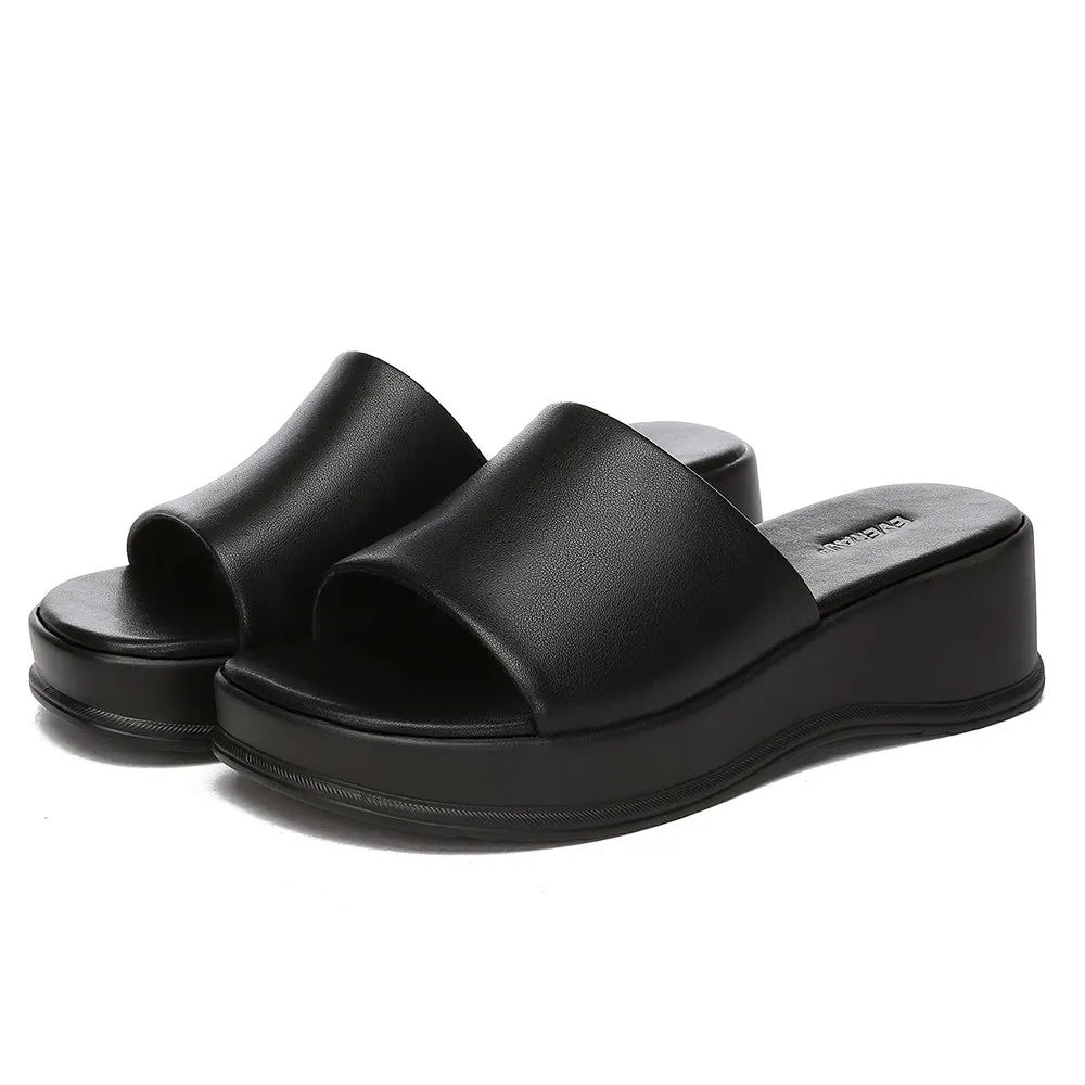 EVERAU Women Sandal Slides Slip-On Platform Fiona #EA7037