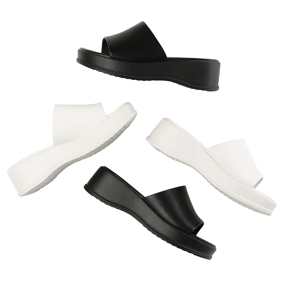 EVERAU Women Sandal Slides Slip-On Platform Fiona #EA7037