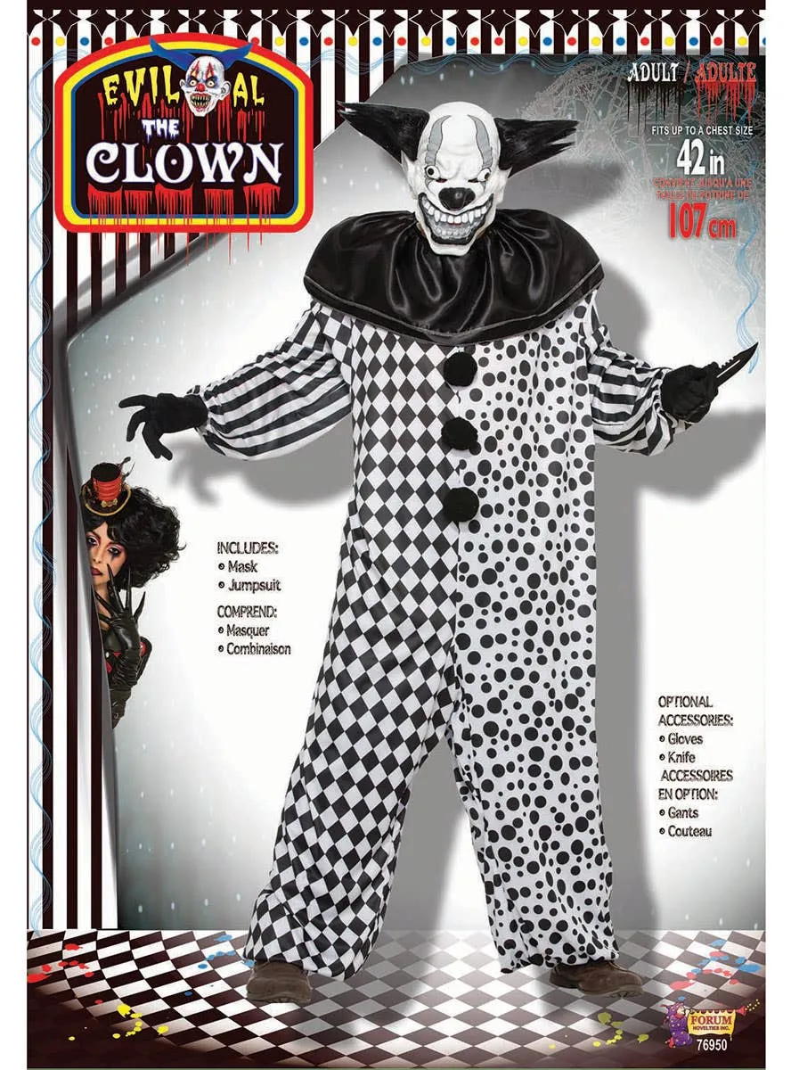 Evil Al The Clown Mens Plus Size Halloween Costume