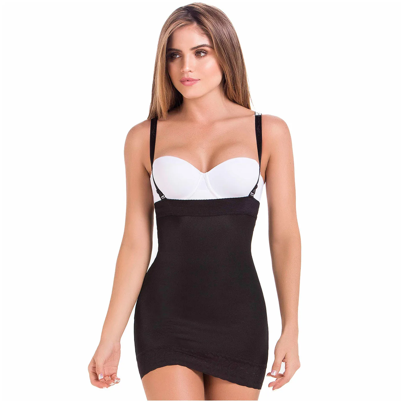 Fajas MariaE FU112 Women Tummy & Hips Enhancement Shapewear Slip Dress Triconet