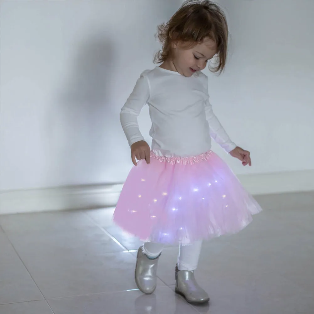 FancyDressWale Unicorn Pink Tutu LED Skirt and Top Birthday Dress for Girls-A7