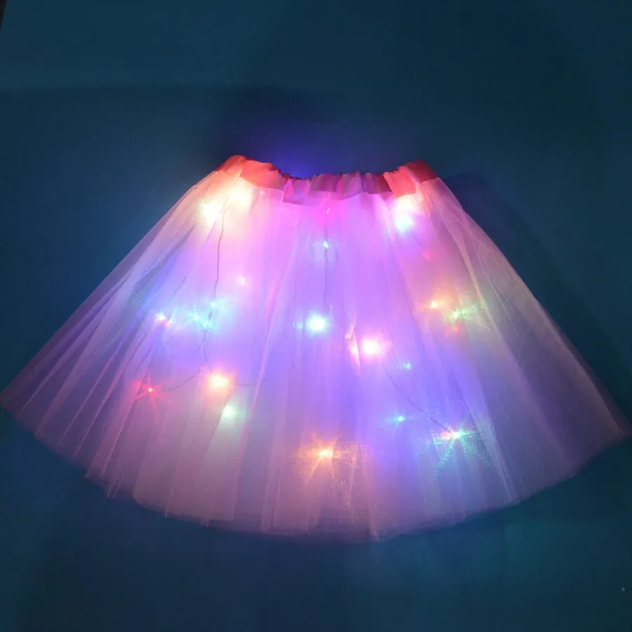 FancyDressWale Unicorn Pink Tutu LED Skirt and Top Birthday Dress for Girls-A7