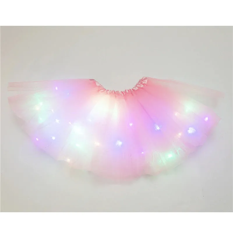 FancyDressWale Unicorn Pink Tutu LED Skirt and Top Birthday Dress for Girls-A7