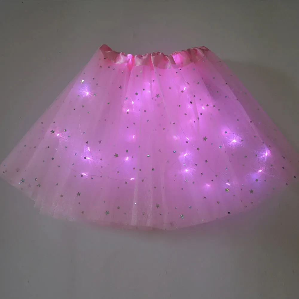 FancyDressWale Unicorn Pink Tutu LED Skirt and Top Birthday Dress for Girls-A7