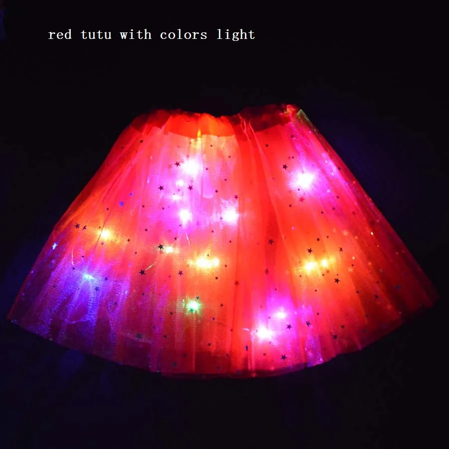 FancyDressWale Unicorn Red Tutu LED Skirt and Top Birthday Dress for Girls-B10