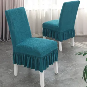 Fashion Jacquard Dining Stretch Chair Skirt Covers