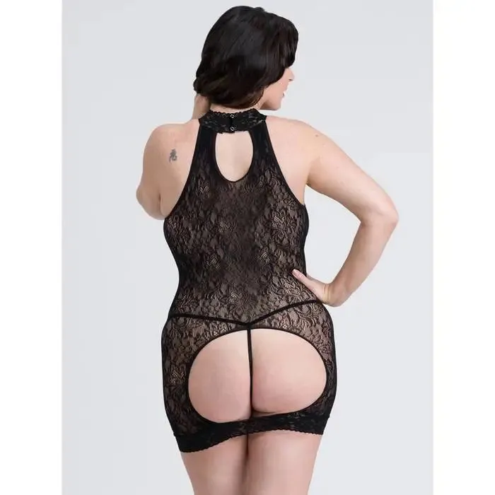 Fifty Shades Captivate Plus Size Black Lace Spanking Mini Dress O/s Queen