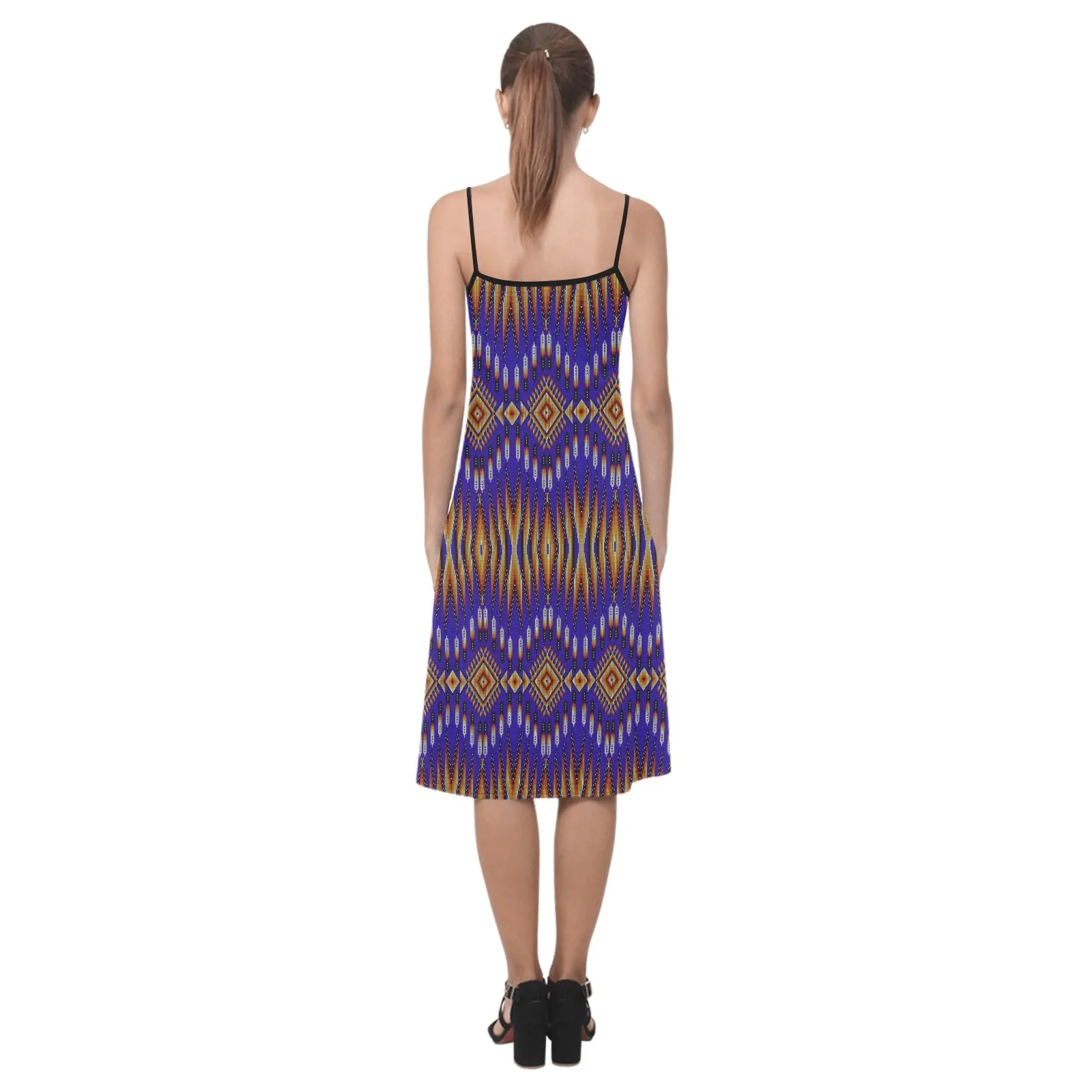 Fire Feather Blue Alcestis Slip Dress